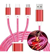 TISTIPPL 3 in 1 Light up Charging Cable,Multi LED Charging Cable,Light Up Charger Cord,3A USB Cab...