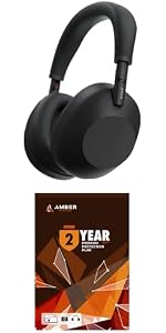 Sony WH-1000XM6-BLACK Wireless Noise Cancelling Headphones with a 2 Year Amber Protection Plan