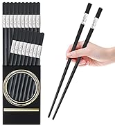 10 Pairs Fiberglass Chopsticks, GLAMFIELDS Reusable Chop sticks Dishwasher Safe, Non-slip, 9 1/2 ...