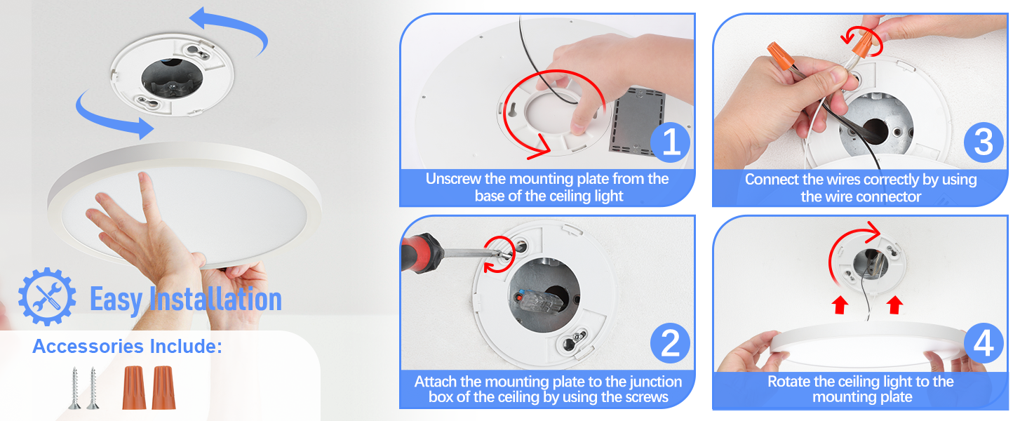 easy intsallation of led ceiling light