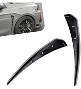 YAWUROU 2 PCS Car Side Fender Vent Trim, Spoiler Body Fender Decorative Stickers, Self-Adhesive S...