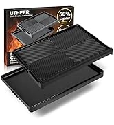 Utheer Stove Top Griddle for Gas &amp; Electric Stove — Lightweight Cast Aluminum, Flat Top Nonstick ...