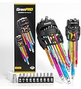 GRENPRO Allen Wrenches Sets, Hex Key Set, 33pcs Allan Wrench Sets Metric And Standard &amp; SAE Color...