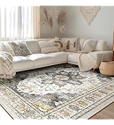 BESTSWEETIE Area Rug 8x10 Rugs for Living Room 8 x 10 Washable Rugs Non Slip Vintage Boho Living ...