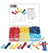 Chanzon 160 pcs/80 Pairs T-Tap Wire Connector Quick Splice Kit 22-18,16-14,12-10GA AWG Self-Strip...