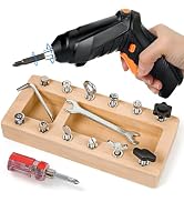 Montessori Screwdriver Board Set with Electric Drill, Wooden Montessori Busy Board Toys Screw Dri...