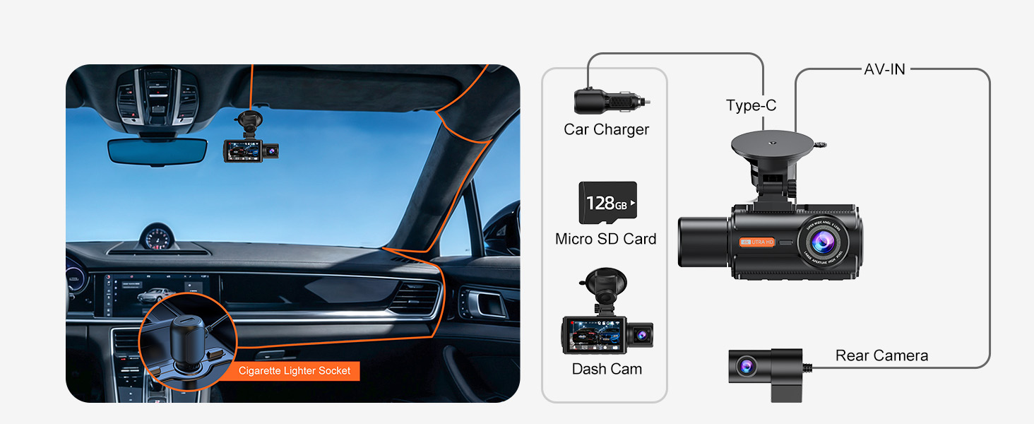 4K dash cam for car