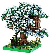 BDYDT Blue Cherry Blossom Bonsai Tree Building Blocks Set,(1443 Pieces) Flower Treehouse Model Mi...