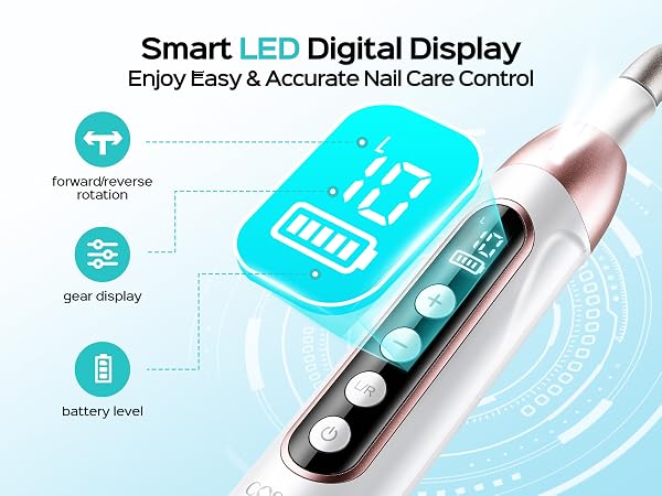 Smart LED Digital Display, Enjoy Easy &amp;amp; Accurate Nail Care Control
