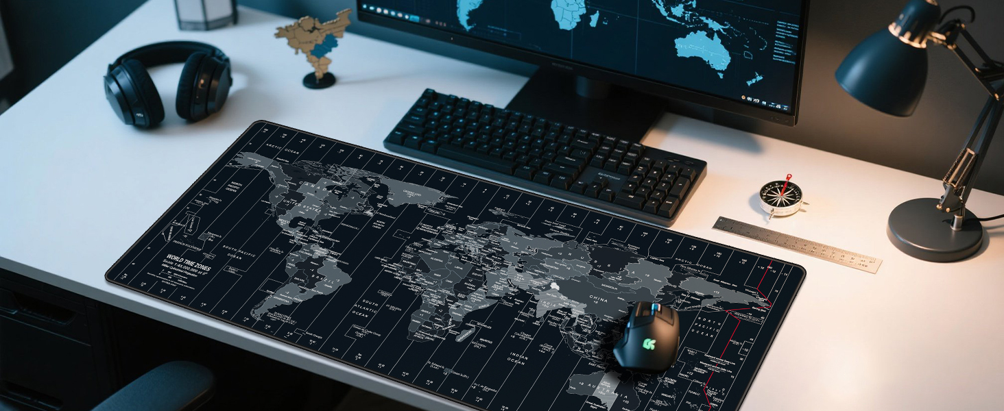 deskpad extended table ordinateur noir matt black wireless keyboard writing pc game huge desktop