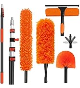 26FT High Reach Duster Cleaning Kit with 5-20 FT Extension Pole,High Ceiling Dusting and Window C...