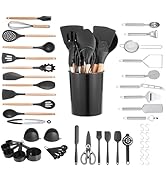 VEVOR Kitchen Cooking Utensils Set, 50 PCS Silicone Spatula Set with Holder, 428°F Heat Resistant...