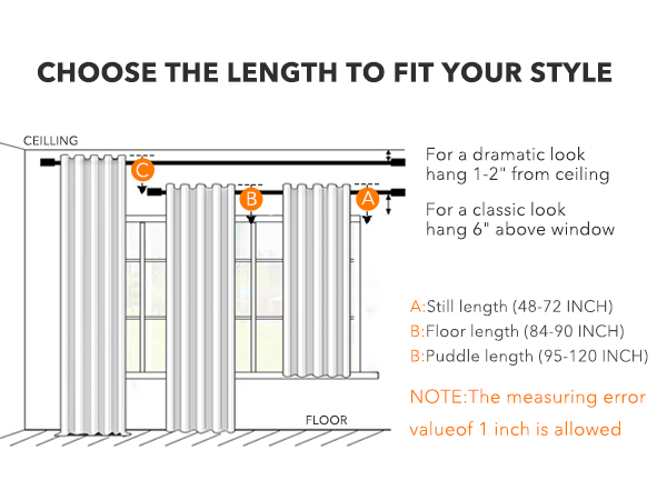 Thermal insulated 100% blackout curtains for living room home theater dining room
