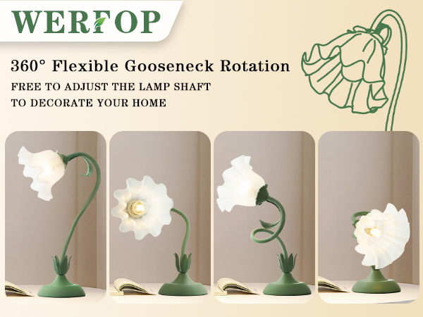 flower table desk lamp,gift for her,elegant home decor,small lamp,vintage lamp