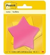 Post-it Notes, Star Shape, Assorted Colors, 2.6x2.6 in, 2 Pads, 75 Sheets/Pad (7350-STR)