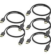 4K DisplayPort to HDMI Cable 5-Pack, 6 Ft DP (Display Port) to HDMI Adapter Cord Braided Male to ...
