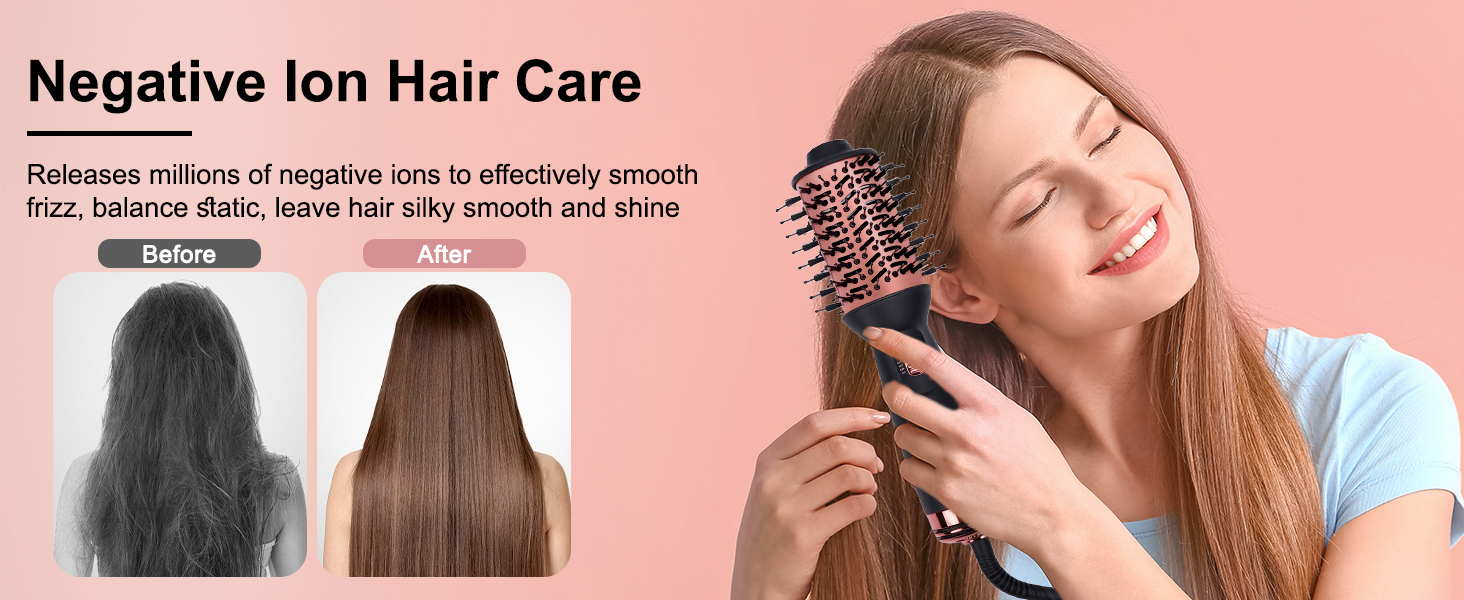 Negative ion hair care