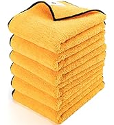 WEAWE Microfiber Towels for Cars - 6 Pack (23.6 x 15.7 inch), Dual Side Pile Microfiber Cleaning ...