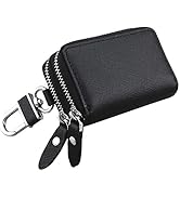 Berfi Life Car Key Fob Holder for Women, Genuine Leather Car Key Case Keychain Holder Metal Hook ...