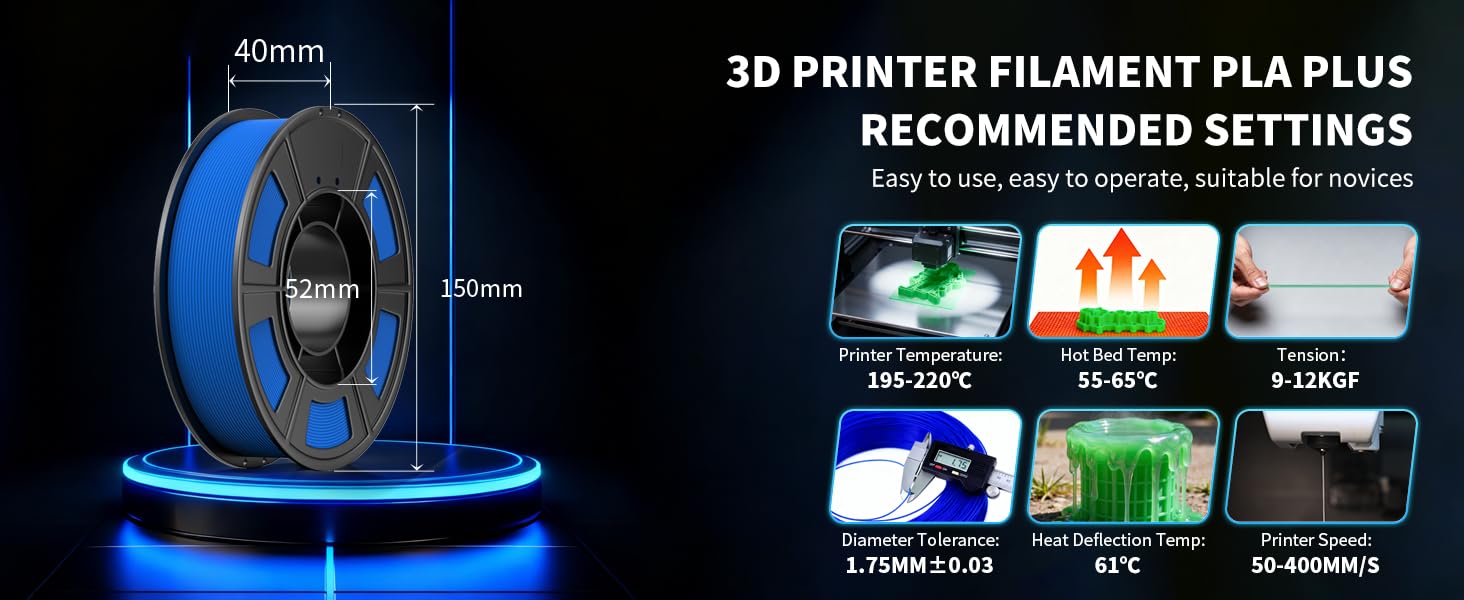 UJOYBIO 3D Printer Filament Elite PLA Plus 1.75mm, Bundle PLA Filament 1.75mm PRO-PC