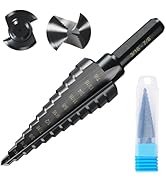 Step Drill Bit for Metal, 3/16 to 7/8 Inch (12 Step Sizes), M2 High Speed Steel Drill Bits Straig...