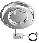 Skyflame 19" Round Stainless Steel Fire Pit Drop-in Burner Kit with CSA Certified, Flame Sensing,...