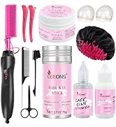 13Pcs Electric Hot Comb Set for Wigs Human Hair - Professional Straightening Comb with Lace Edge ...