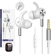Earbuds Wired 3.5mm Headphones for School PC, Noise Cancelling Ear Buds Wired with Microphone Cas...