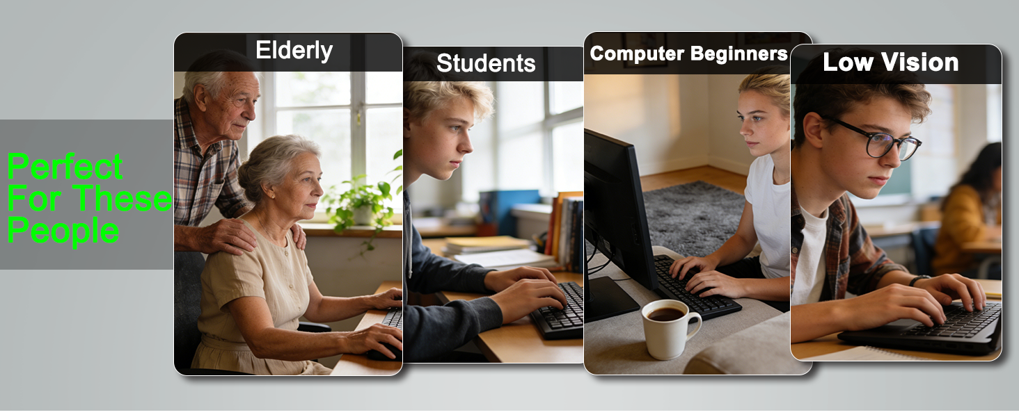Keyboard Large Print Keyboard Ergonomic Keyboard Large Key Wrist Rest quiet