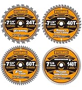 Ryltanks 7-1/4 Inch Circular Saw Blade, 5/8” Arbor,24T for Framing&amp;40T for Ripping and Cross Wood...