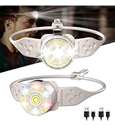 PINSAI 2 Pack Headlamp Flashlight,LED Rechargeable Ultra-Light Silicone Comfortable Head lamp,Sup...