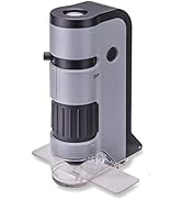 Carson MicroFlip 100x-250x LED and UV Lighted Pocket Microscope with Flip Down Slide Base and Sma...