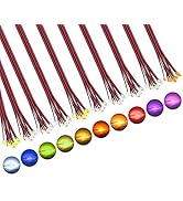 DiCUNO 100pcs Pre-Wired SMD 0805 Light Emitting Diodes, Pre-soldered Micro LED for DIY, Science P...