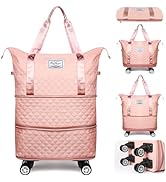 Rolling Duffle Bag with Wheels and Handle, Expandable Travel Duffel Bag Luggage Bag, Foldable Tra...