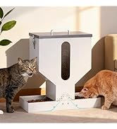 PAULOZYN Automatic Cat Feeder for 2 Cats Gravity Auto Cat Dry Food Dispenser with Strong Anti-Jam...