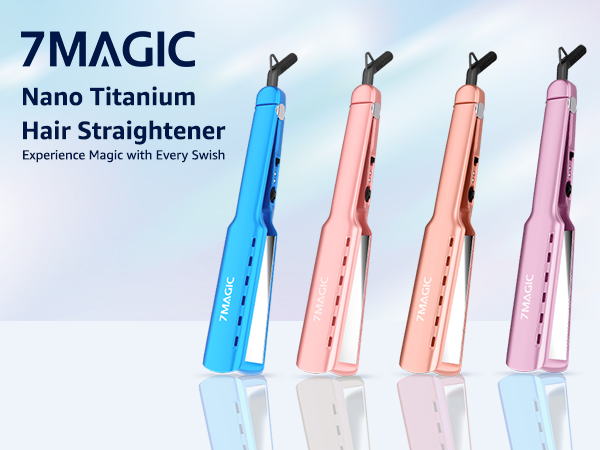 7MAGIC 1.7" Nano Titanium Wide Flat Iron Hair Straightener for Thick Hair