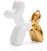 Notakia Cute Ceramics Balloon Dog Statue Crafts Living Room Desktop Decorations,Handmade Modern S...