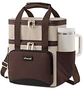 LOVEVOOK Insulated Lunch Bag For Women Men,Expandable Double Deck Lunch Box With Large Cup Holder...
