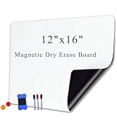 Betorcy Dry Erase White Board Paper, 12"x16" Self Adhesive Whiteboard for Wall, Erasable White Bo...