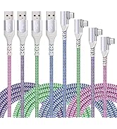 eversame Right Angle Type C Cable(4-Pack),90 Degree 10ft USB C Cable Nylon Braided Type C Charger...