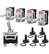 Nilight 90012E Heavy Duty Rocker Toggle 15A 250V 20A 125V SPST 2Pin ON/Off Switch Metal Bat Water...