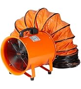 VEVOR Air Mover Blower Fan 12 Inch, 3198CFM 585W with 33ft Flexible Duct, Industrial Portable Ven...