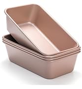 Elsjoy 4 Pack Non-Stick Loaf Pan, 9.5 x 5.5 Inch Champagne Bread Loaf Pans Carbon Steel Bread Tin...