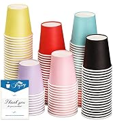 Prgery 120 Count 3oz Colorful Paper Cups,Mouthwash Cups, Disposable Bathroom Cups,Small Paper Cup...