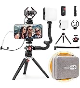 USKEYVISION Smartphone Video Kit Metal Microphone Light Tiktok YouTube Podcast Equipment for iPho...