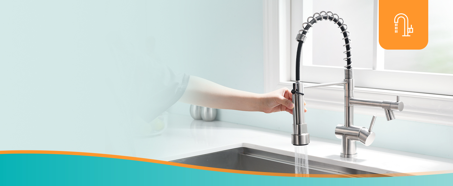 kitchen faucet with down sprayer