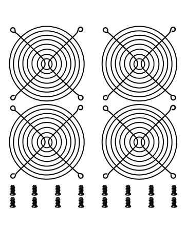 4 Pack 120mm Fan Grill