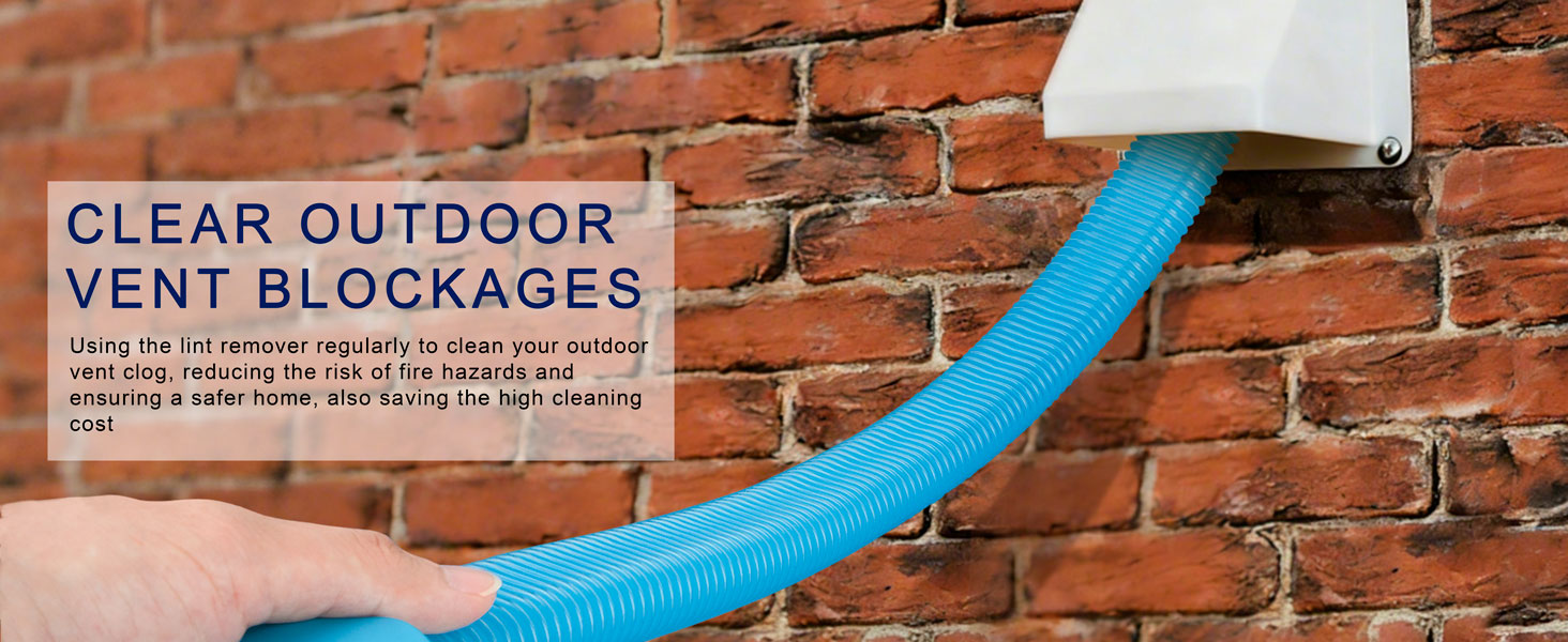 Dryer Vent Cleaner Kit - Dryer Lint Brush and Flexible Vacuum Hose