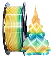 Green Yellow Multi Color Rainbow Silk Shiny PLA Filament, 1.75mm Fast Color Change 