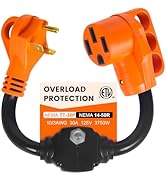 Gociean Overload Protector 30 Amp to 50 Amp RV Adapter with Circuit Breaker, NEMA TT-30P to NEMA ...